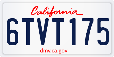 CA license plate 6TVT175