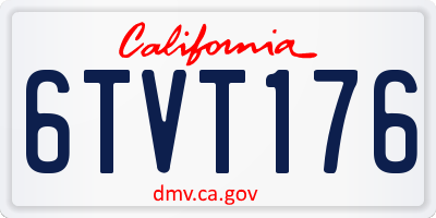 CA license plate 6TVT176