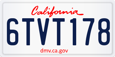CA license plate 6TVT178