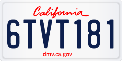 CA license plate 6TVT181