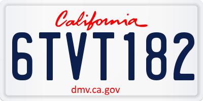 CA license plate 6TVT182