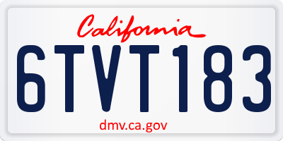 CA license plate 6TVT183
