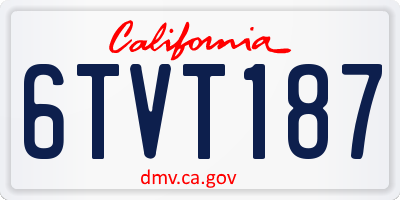 CA license plate 6TVT187