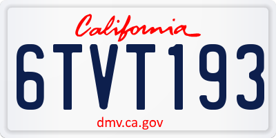 CA license plate 6TVT193