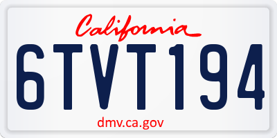 CA license plate 6TVT194