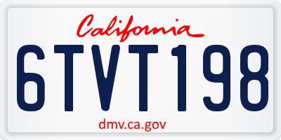 CA license plate 6TVT198