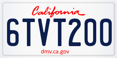 CA license plate 6TVT200