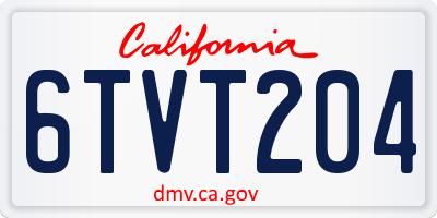 CA license plate 6TVT204