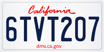 CA license plate 6TVT207