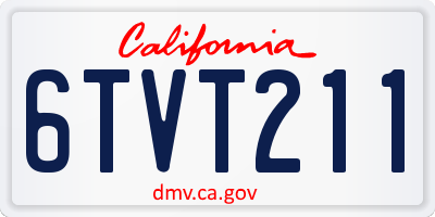 CA license plate 6TVT211