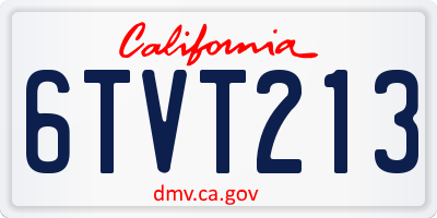 CA license plate 6TVT213