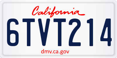 CA license plate 6TVT214