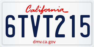 CA license plate 6TVT215