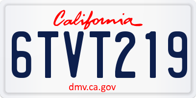 CA license plate 6TVT219