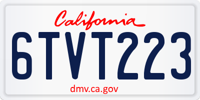 CA license plate 6TVT223