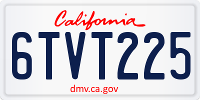 CA license plate 6TVT225