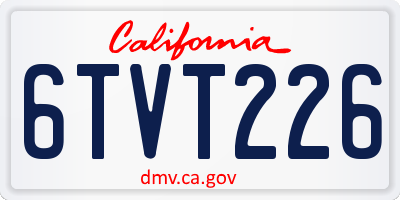 CA license plate 6TVT226