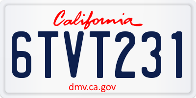 CA license plate 6TVT231