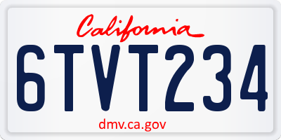 CA license plate 6TVT234
