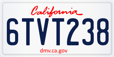 CA license plate 6TVT238