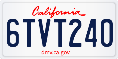CA license plate 6TVT240