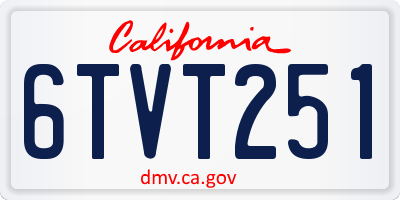 CA license plate 6TVT251