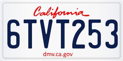 CA license plate 6TVT253
