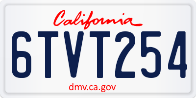 CA license plate 6TVT254