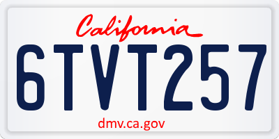 CA license plate 6TVT257