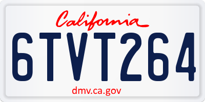 CA license plate 6TVT264