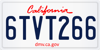 CA license plate 6TVT266