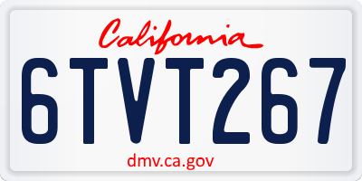 CA license plate 6TVT267