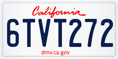 CA license plate 6TVT272