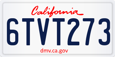 CA license plate 6TVT273