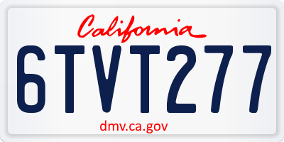 CA license plate 6TVT277