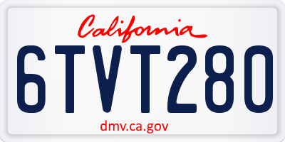 CA license plate 6TVT280