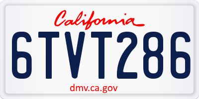 CA license plate 6TVT286