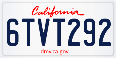 CA license plate 6TVT292