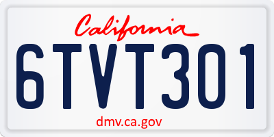 CA license plate 6TVT301
