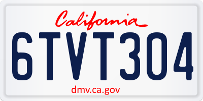 CA license plate 6TVT304