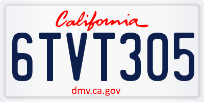 CA license plate 6TVT305
