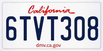 CA license plate 6TVT308
