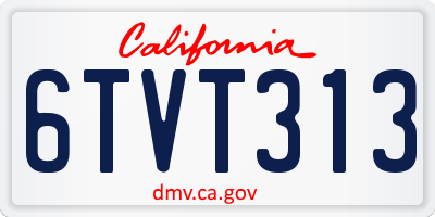 CA license plate 6TVT313