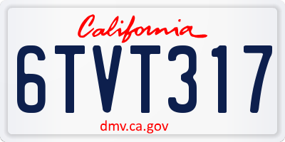 CA license plate 6TVT317