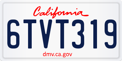 CA license plate 6TVT319