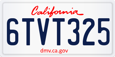 CA license plate 6TVT325
