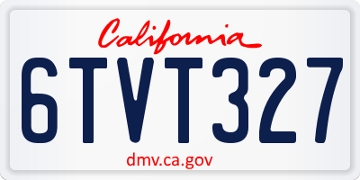 CA license plate 6TVT327