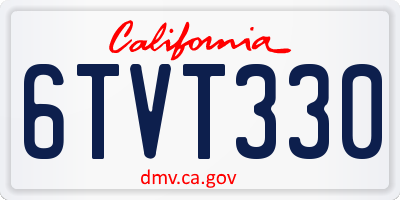 CA license plate 6TVT330