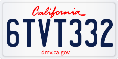 CA license plate 6TVT332