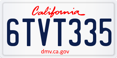 CA license plate 6TVT335